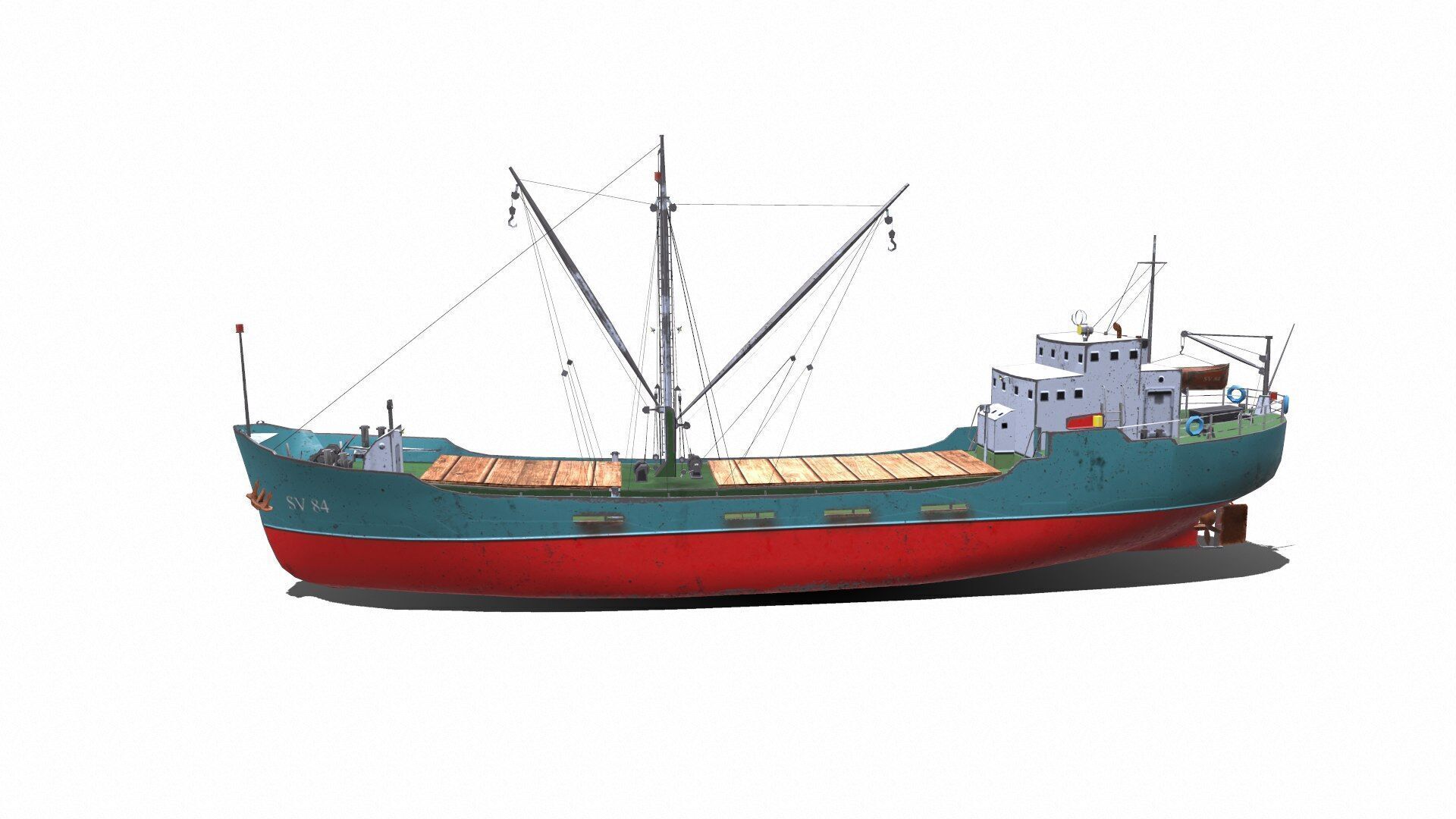 Coastal Supply Vessel Low-poly PBR Low-poly 3D model_2