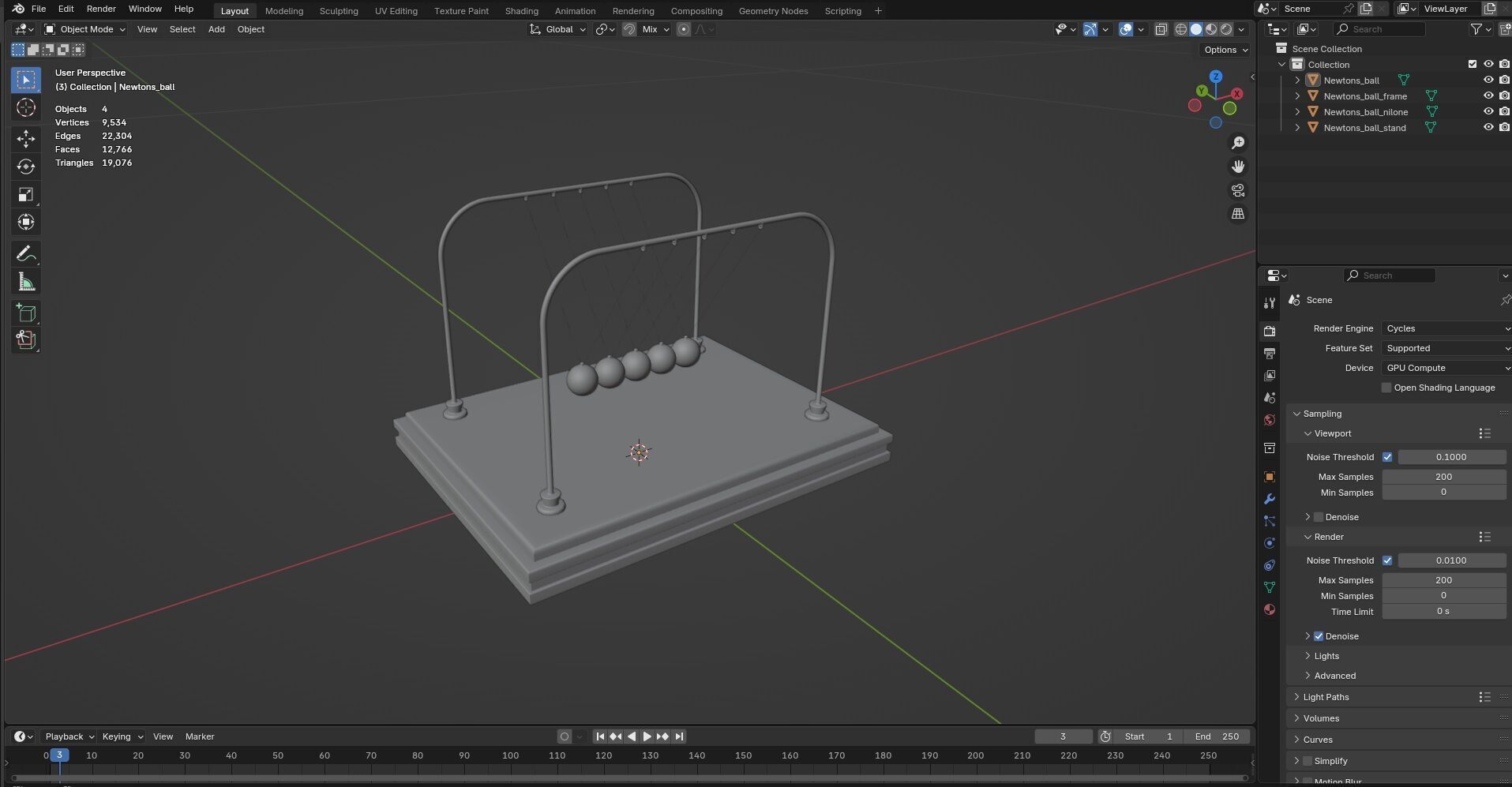 Newtons Ball CG1 3D model_13