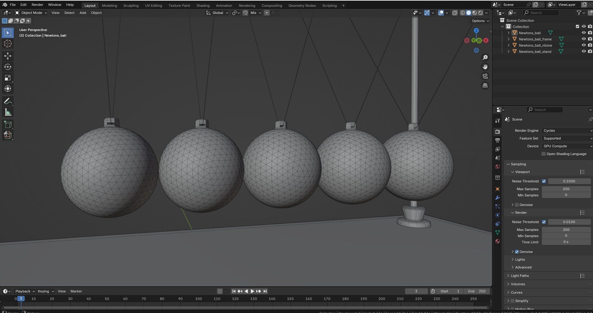 Newtons Ball CG1 3D model_12