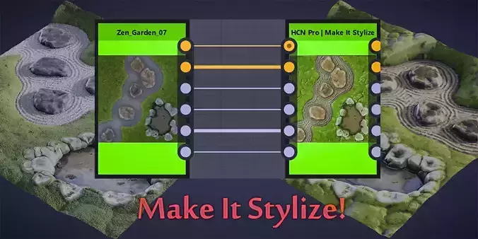 Make It Stylize - Substance Designer Custom Node Low-poly 3D model