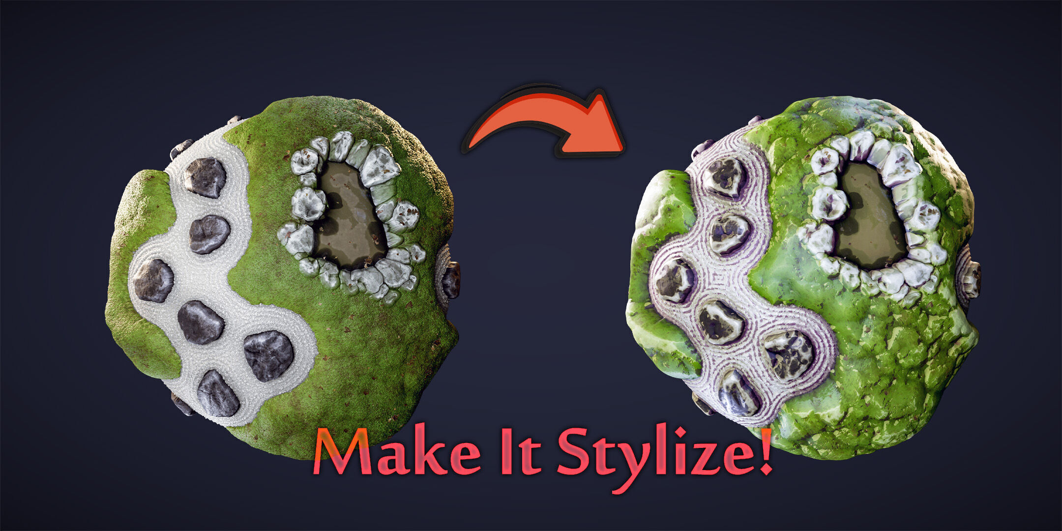 Make It Stylize - Substance Designer Custom Node Low-poly 3D model_5
