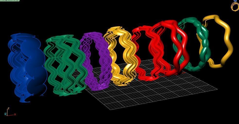 Artistic Spiral Ring Collection Free 3D print model_6