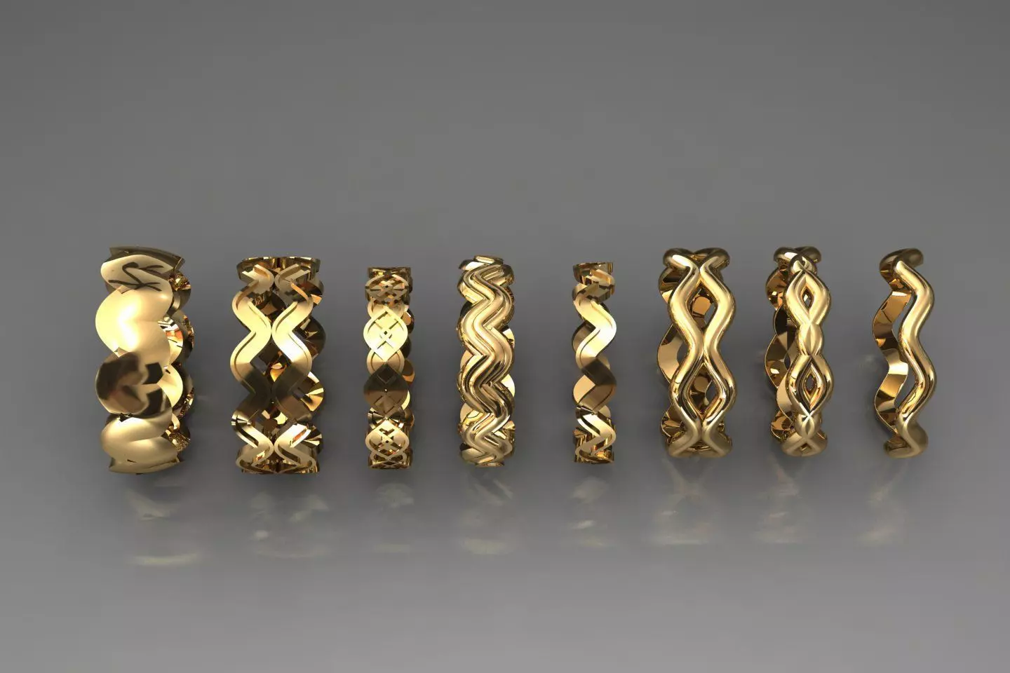 Artistic Spiral Ring Collection Free 3D print model_0