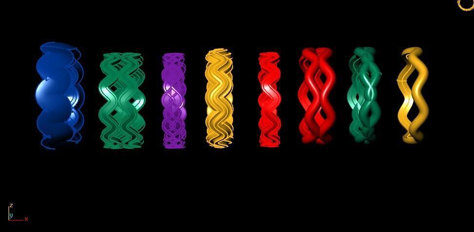 Artistic Spiral Ring Collection Free 3D print model_7