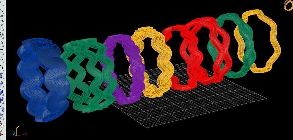 Artistic Spiral Ring Collection Free 3D print model_5