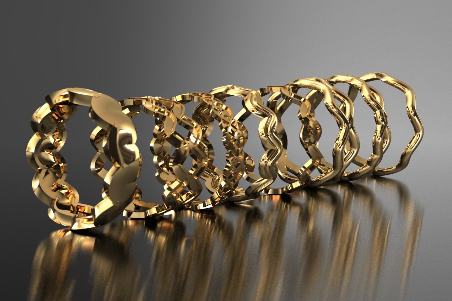 Artistic Spiral Ring Collection Free 3D print model_2