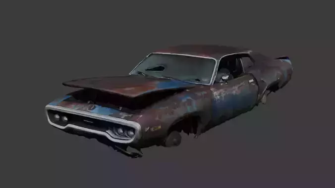 Wrecked and Rusty Car 01