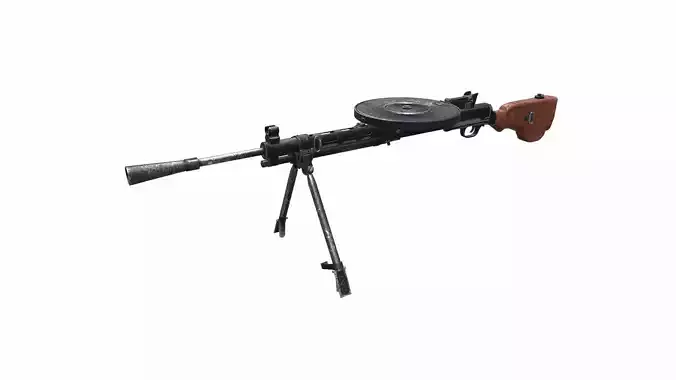 DP-28 Light Machine Gun Low-poly PBR Free low-poly 3D model
