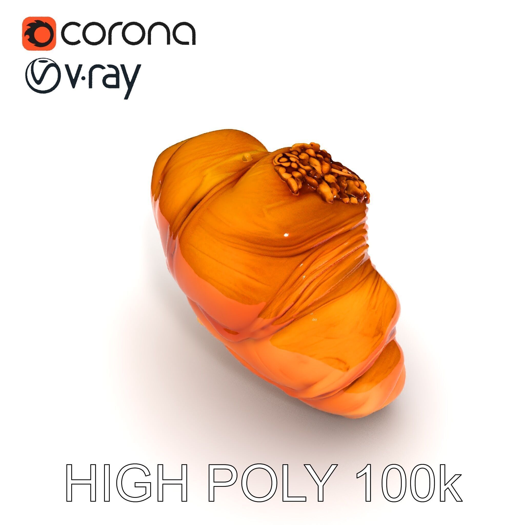 Caramel Pecan Croissant D Model Pack Low-poly 3D model_19