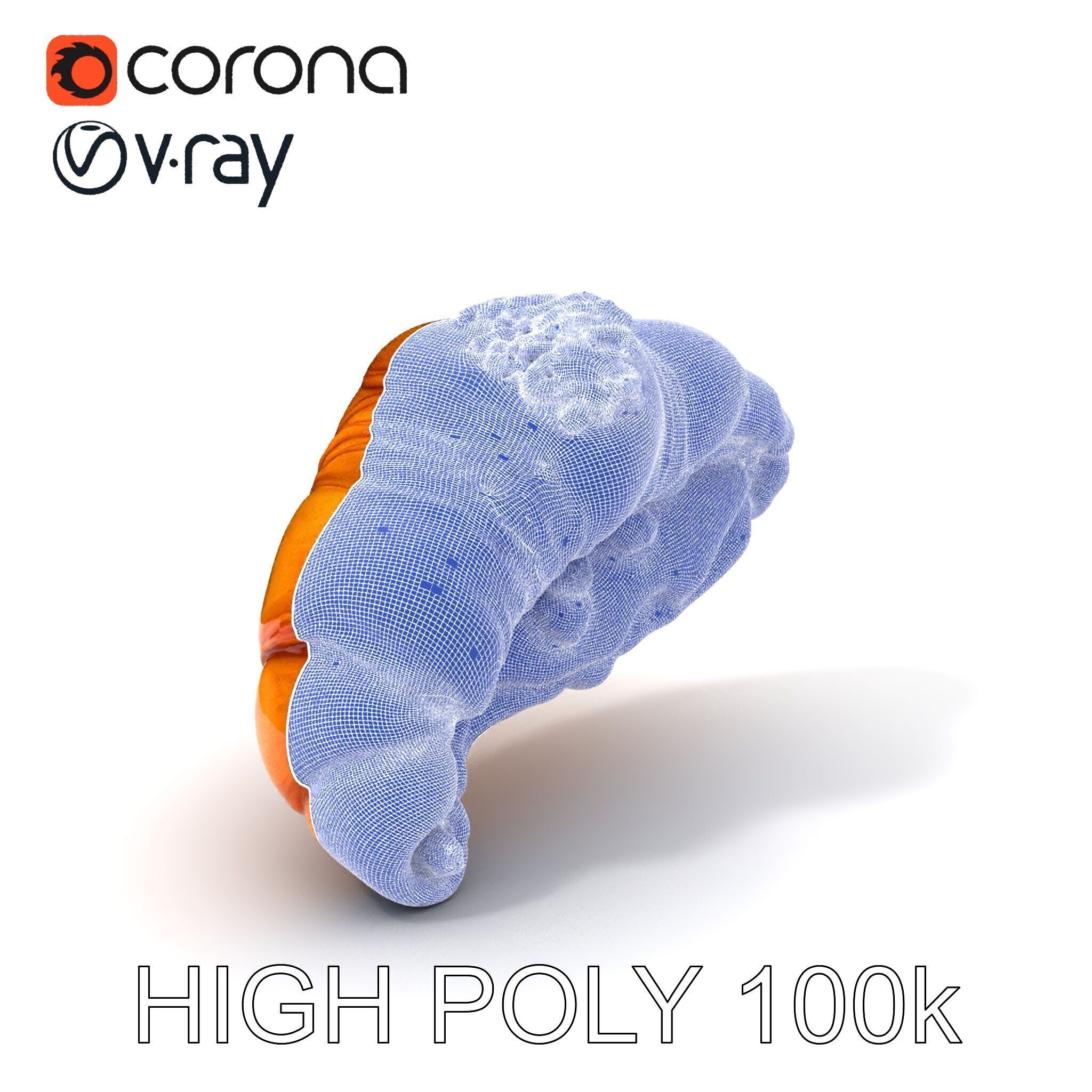 Caramel Pecan Croissant D Model Pack Low-poly 3D model_3