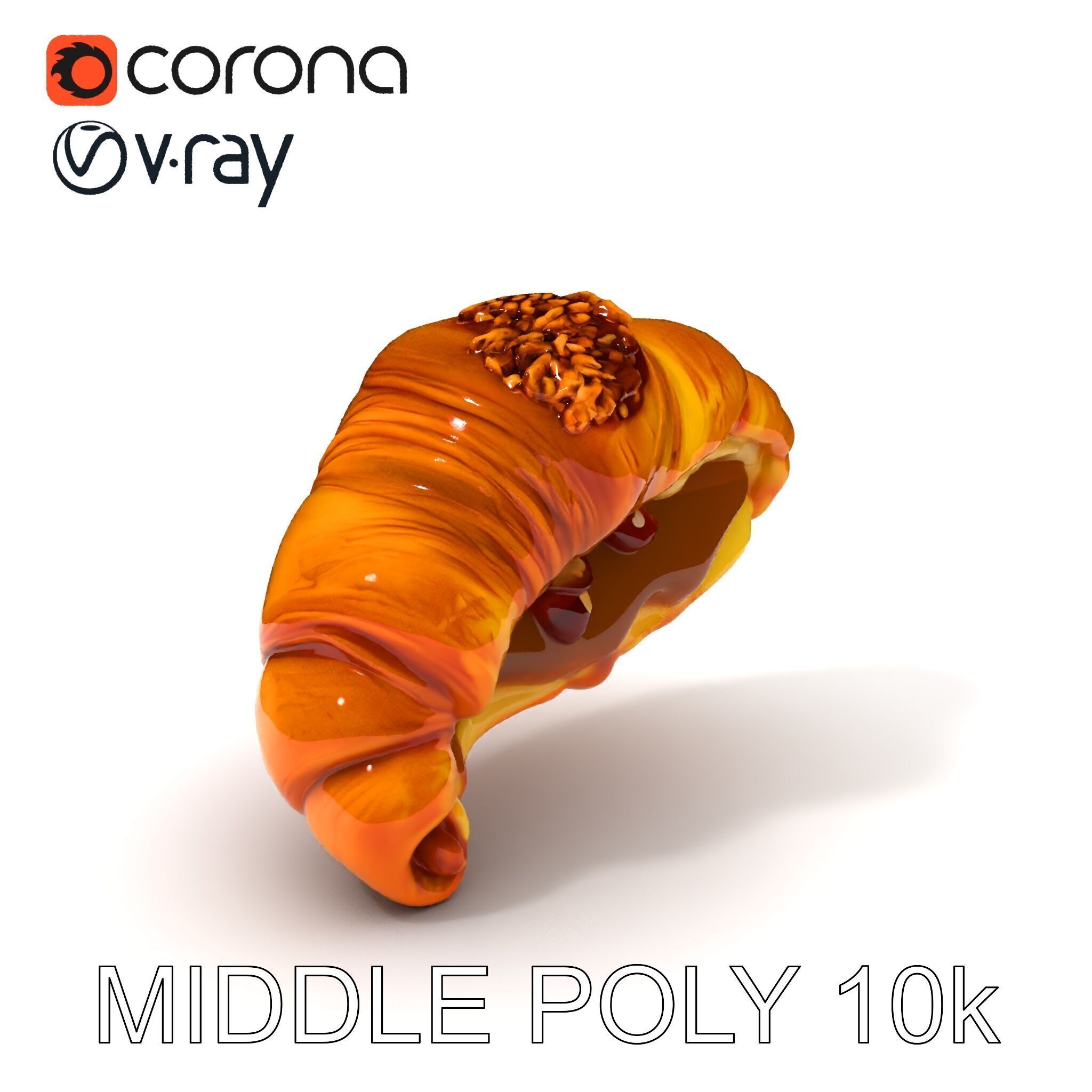 Caramel Pecan Croissant D Model Pack Low-poly 3D model_31