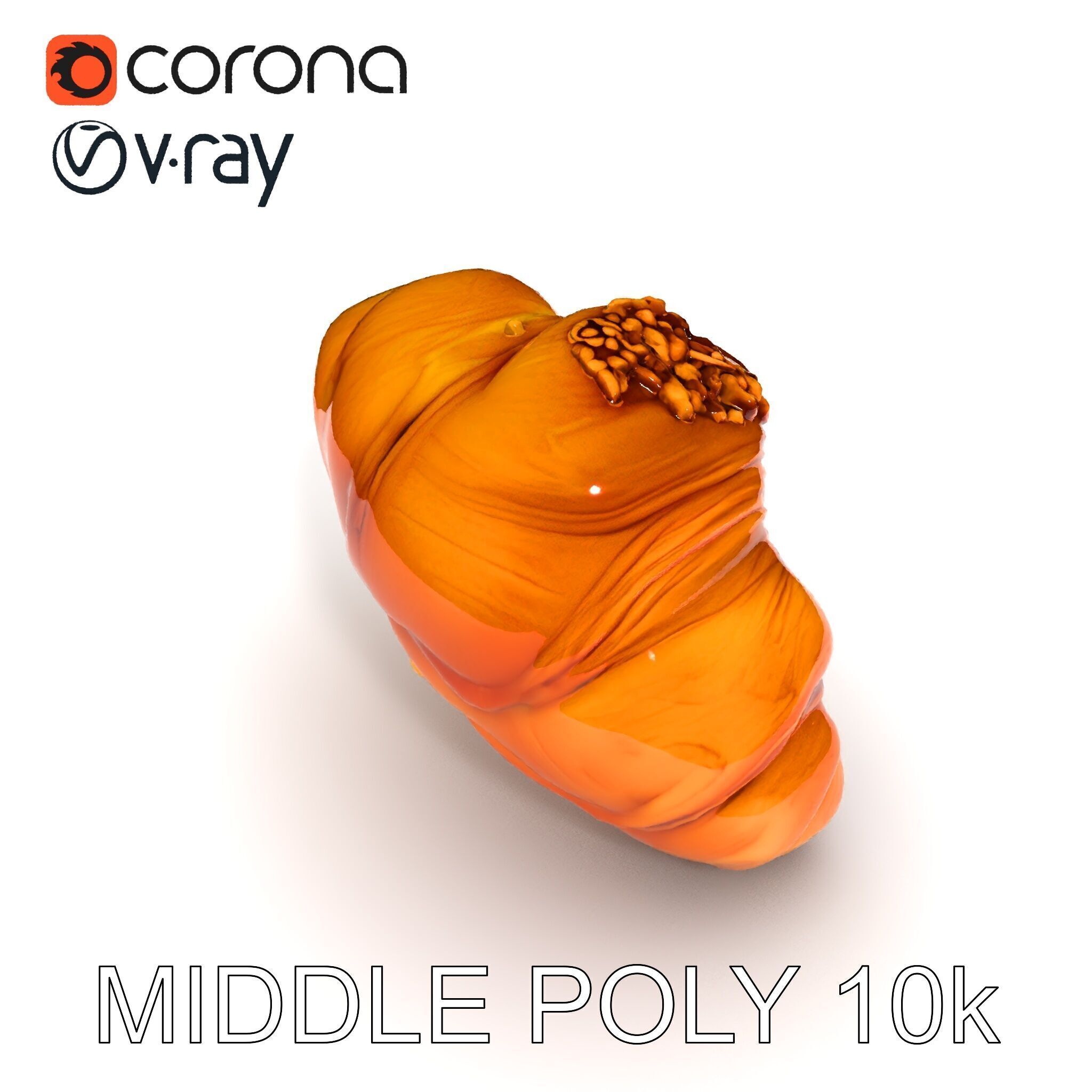 Caramel Pecan Croissant D Model Pack Low-poly 3D model_6