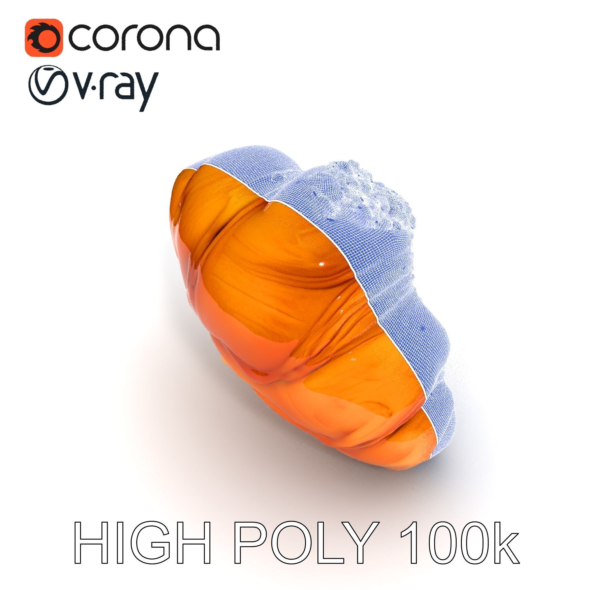 Caramel Pecan Croissant D Model Pack Low-poly 3D model_35