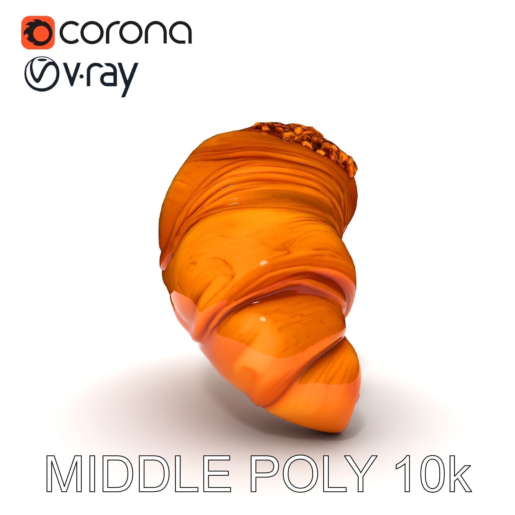 Caramel Pecan Croissant D Model Pack Low-poly 3D model_23