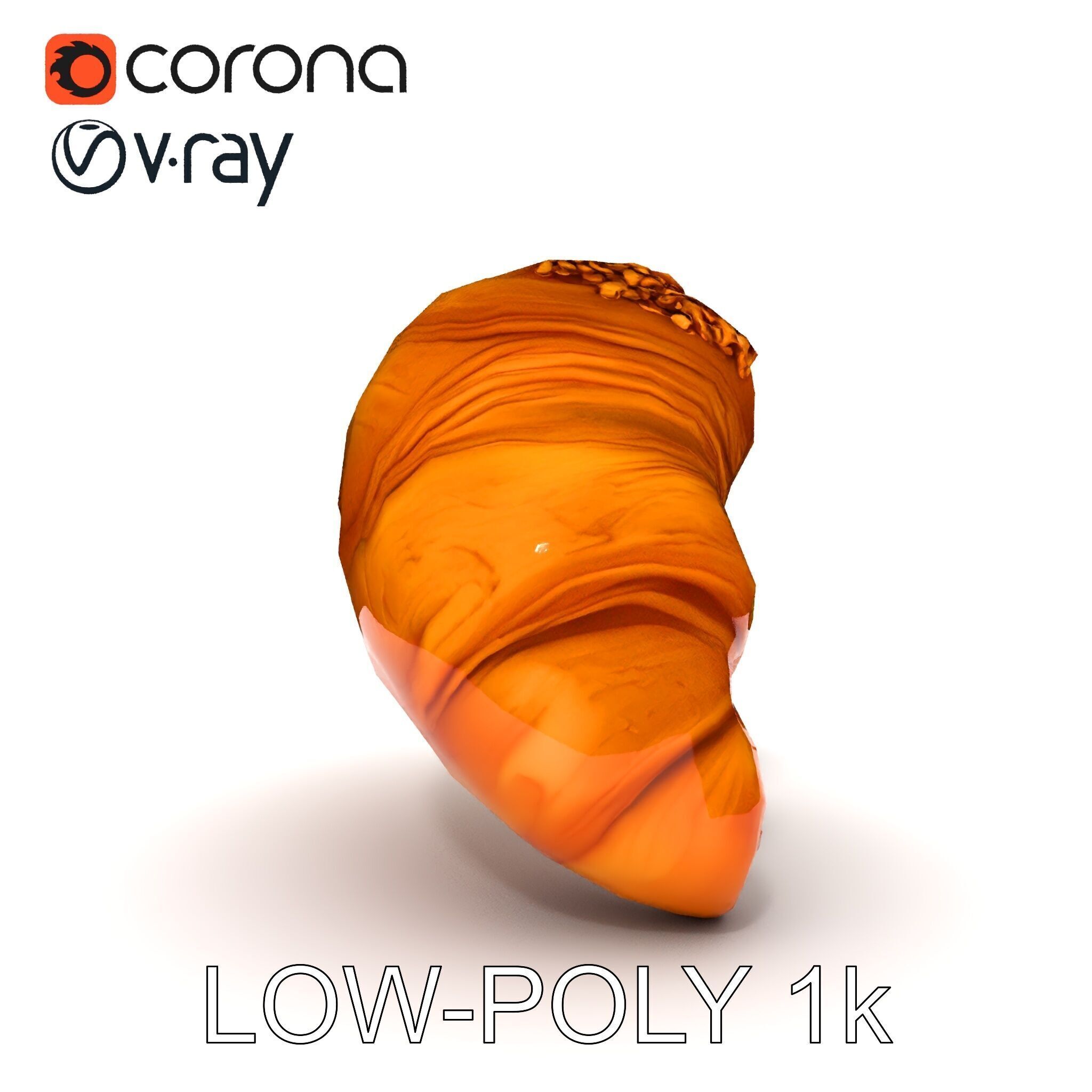 Caramel Pecan Croissant D Model Pack Low-poly 3D model_7