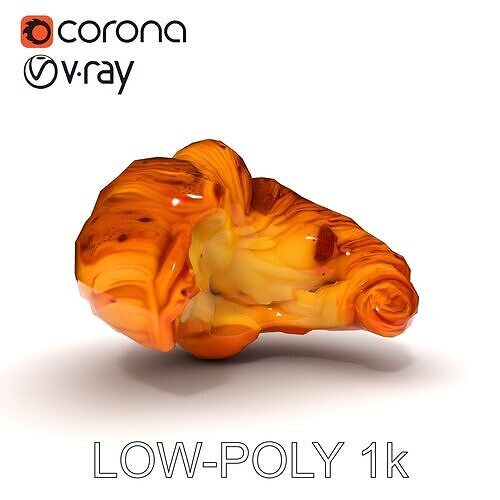Delicious Cream Croissant D Model Pack Low-poly 3D model 7