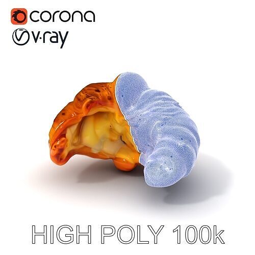 Delicious Cream Croissant D Model Pack Low-poly 3D model 3