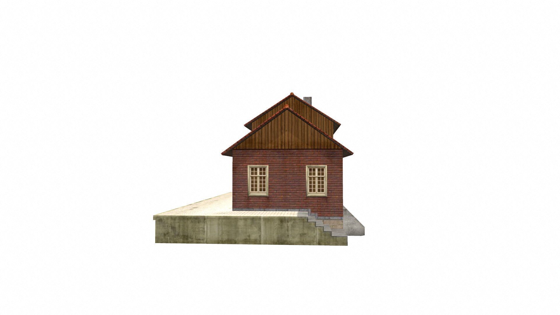 Old House Low-poly Free low-poly 3D model_2