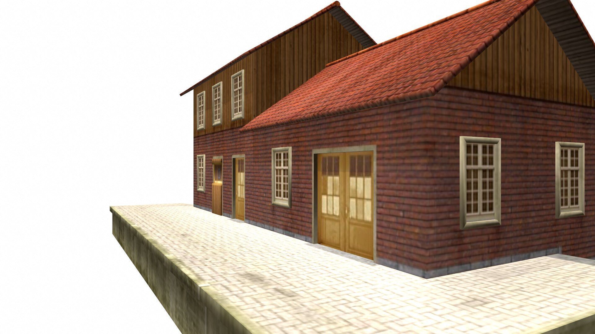 Old House Low-poly Free low-poly 3D model_5
