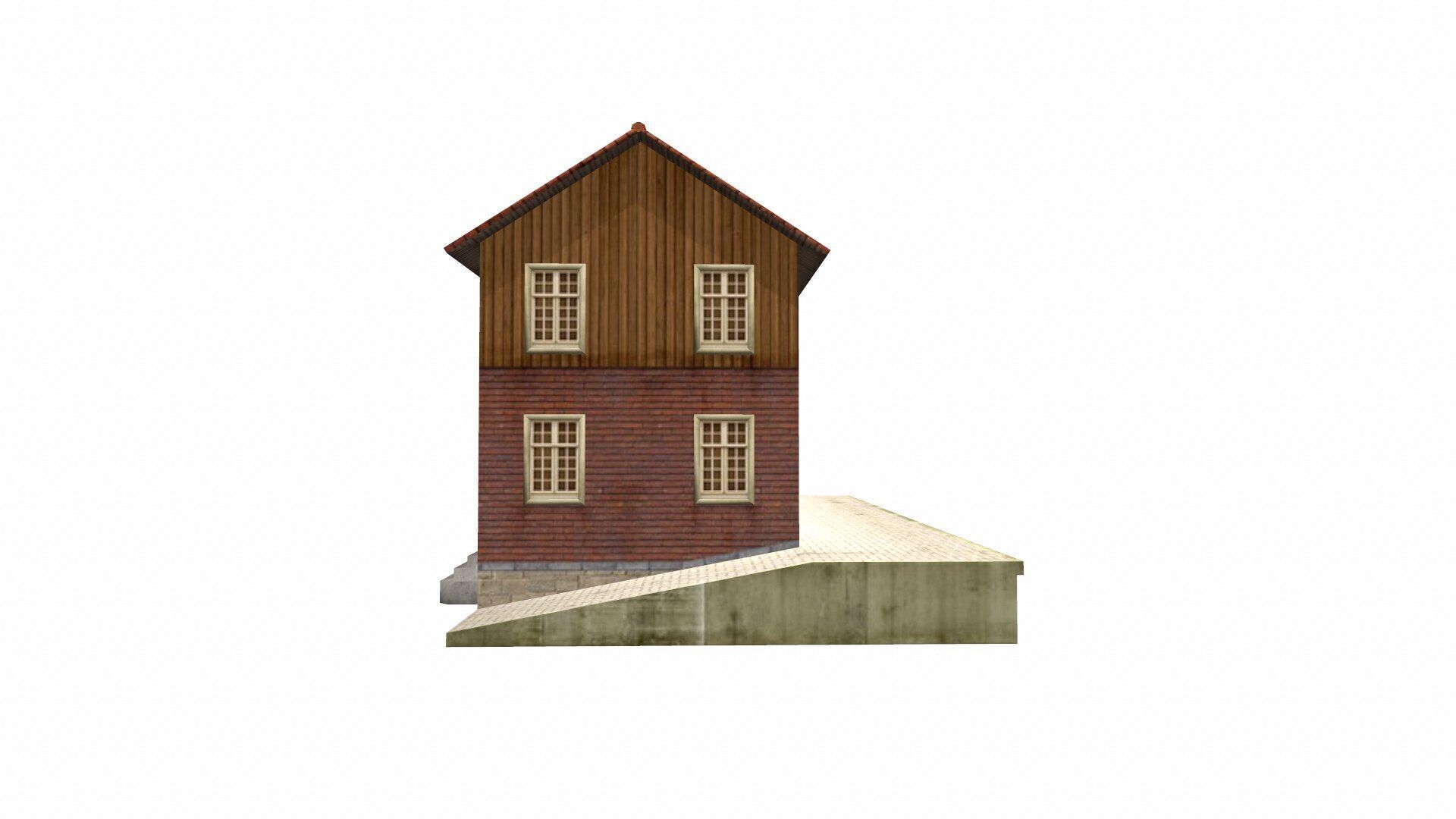 Old House Low-poly Free low-poly 3D model_4