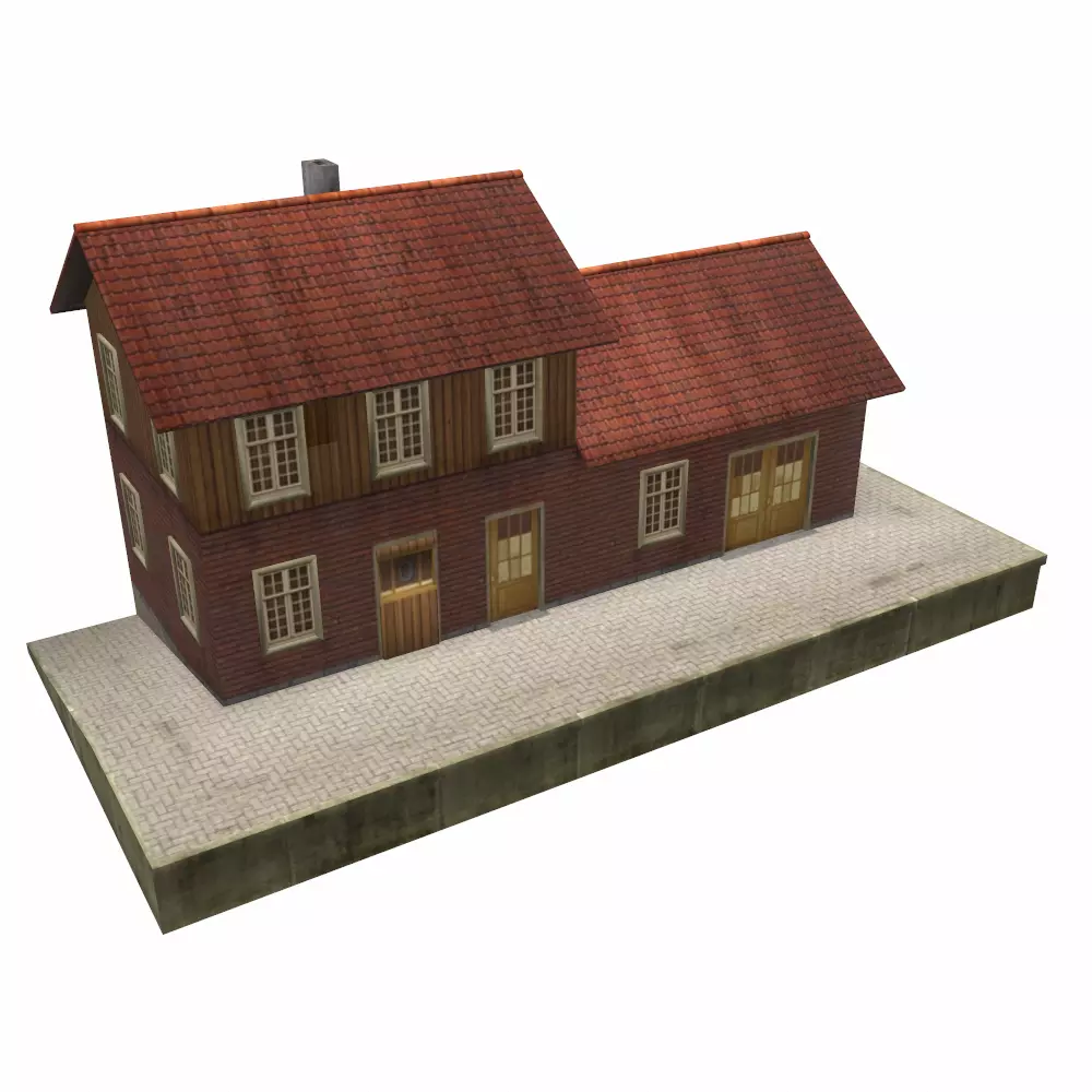 Old House Low-poly Free low-poly 3D model_0