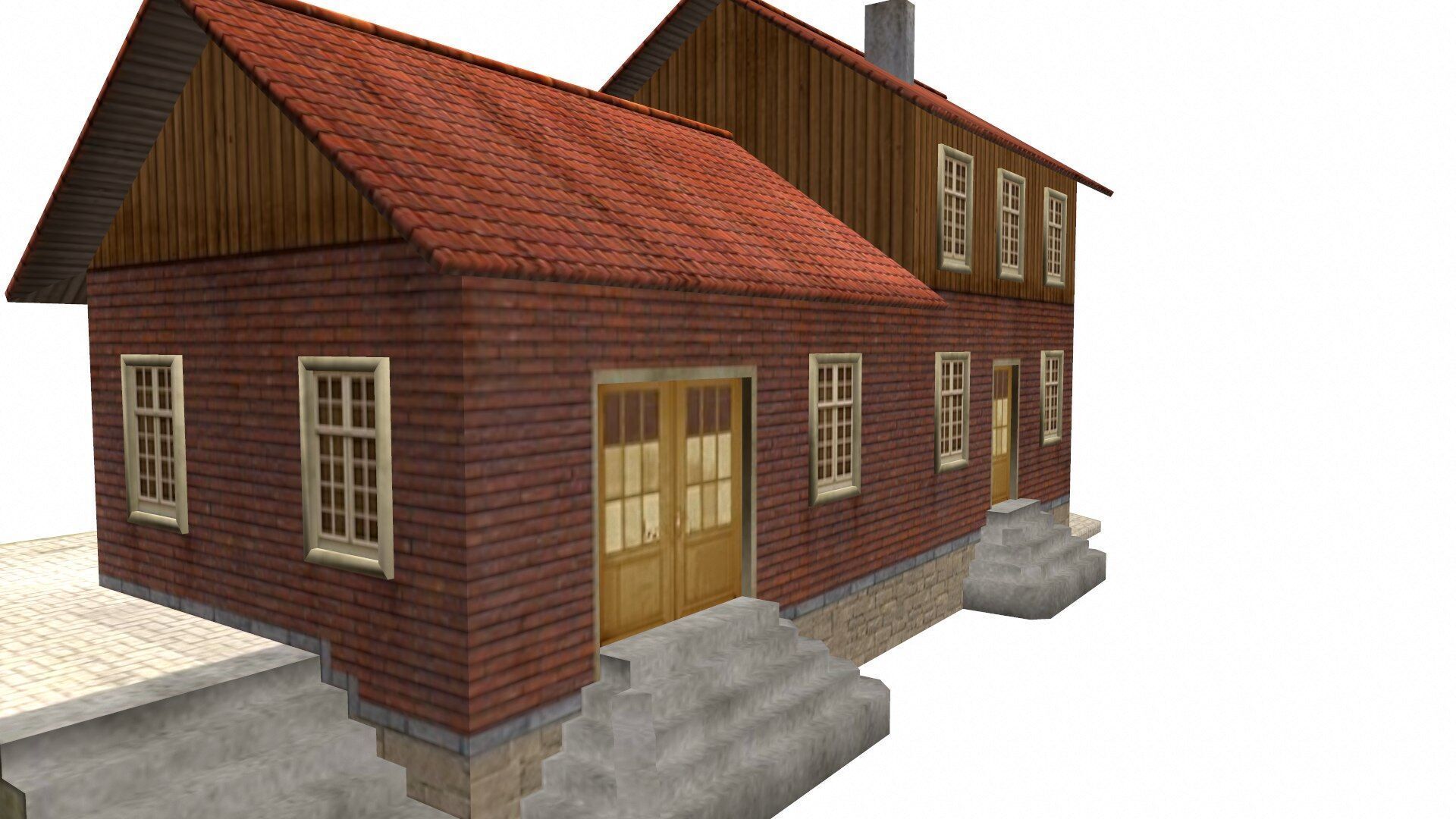 Old House Low-poly Free low-poly 3D model_6