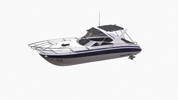 Speedboat Low-poly PBR Low-poly 3D model