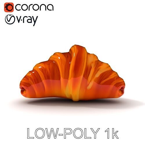 Realistic Croissant Model Pack Low-poly 3D model 7