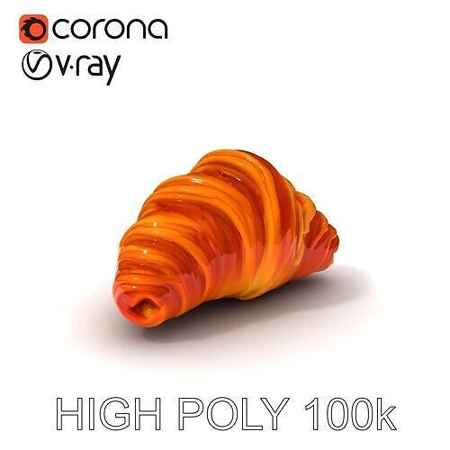 Realistic Croissant Model Pack Low-poly 3D model
