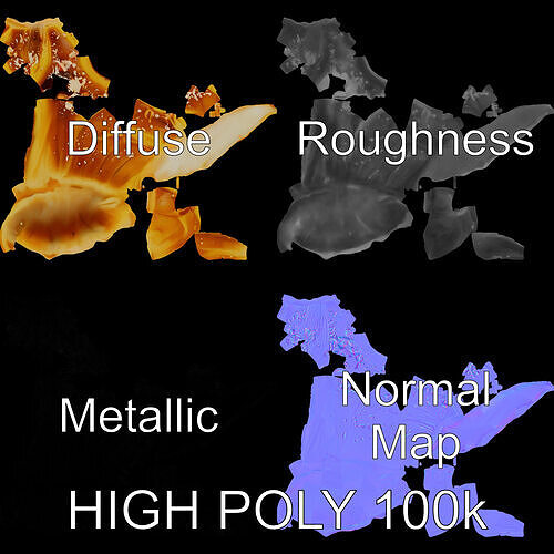 Croissant with Cream Filling D Model Pack Low-poly 3D model 2