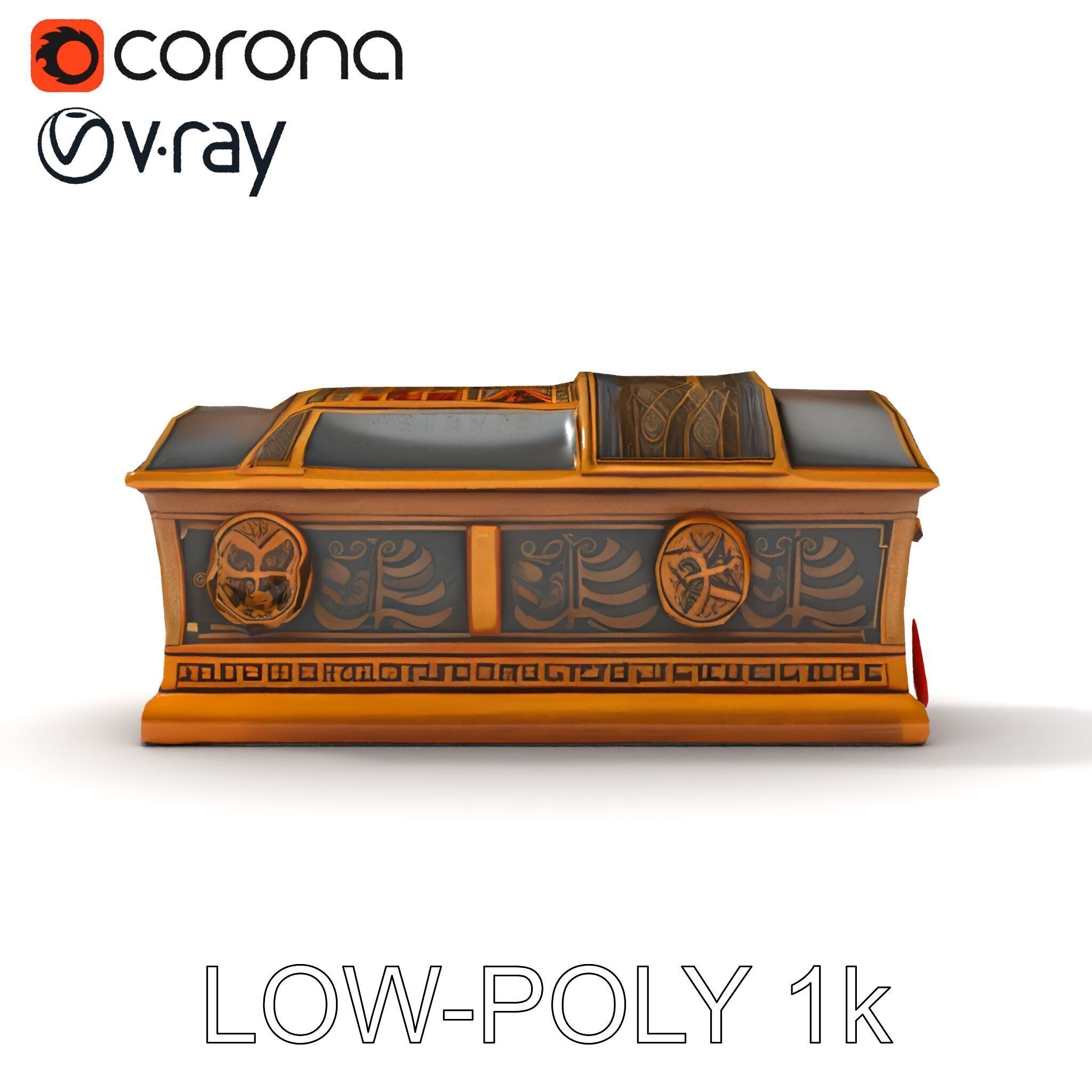 Antique Treasure Chest Model Pack Low-poly 3D model_17