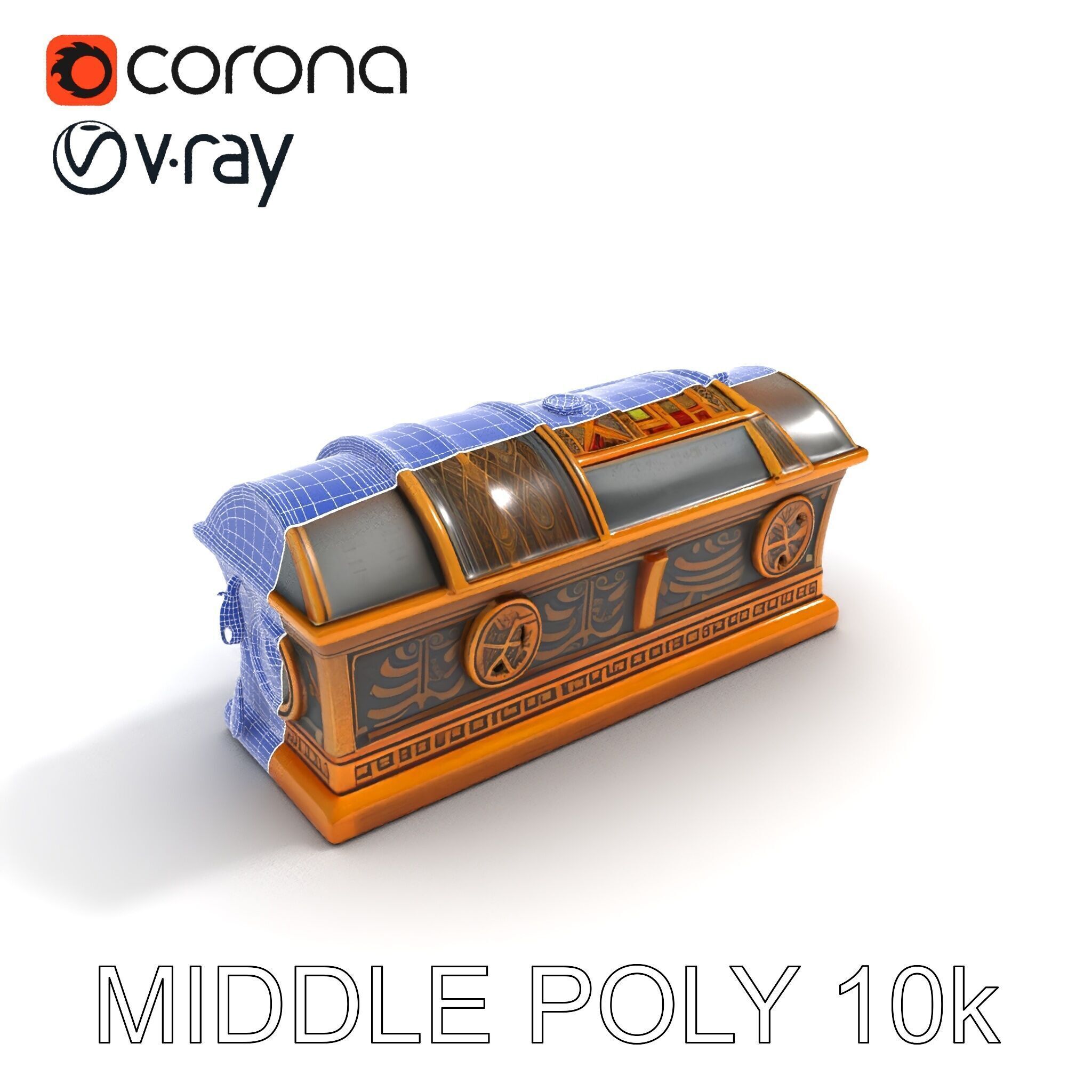 Antique Treasure Chest Model Pack Low-poly 3D model_27