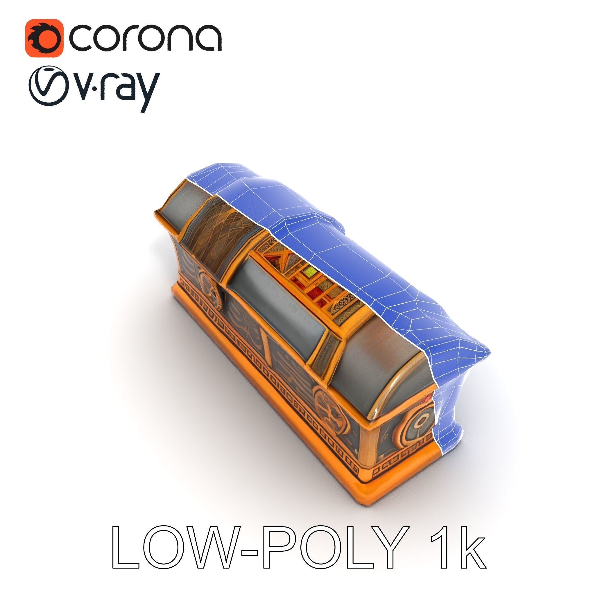 Antique Treasure Chest Model Pack Low-poly 3D model_22