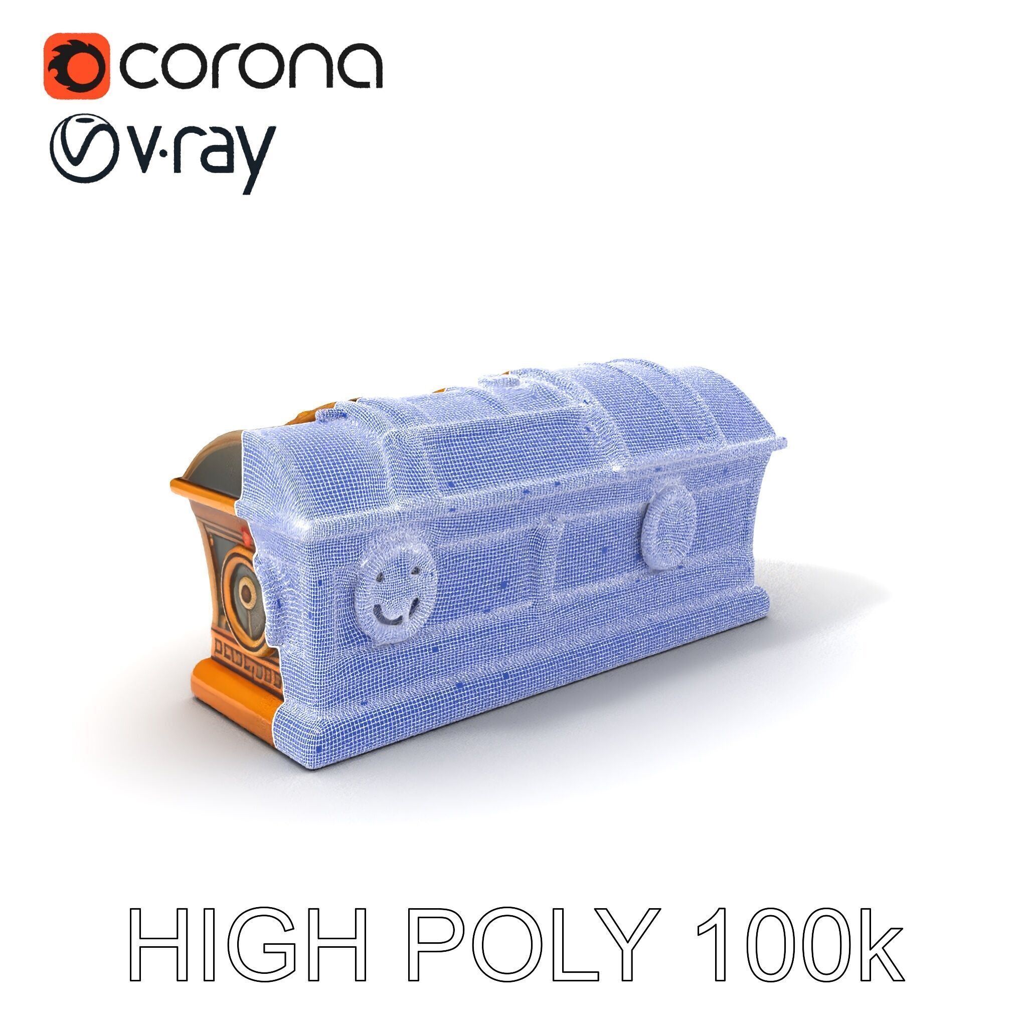 Antique Treasure Chest Model Pack Low-poly 3D model_3