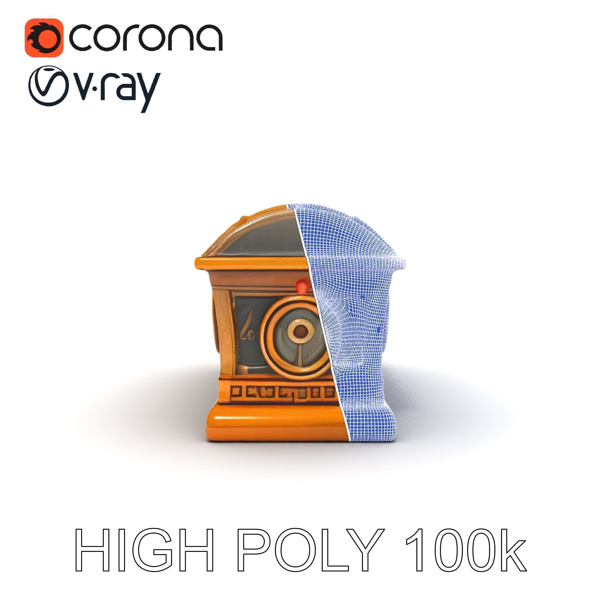 Antique Treasure Chest Model Pack Low-poly 3D model_13