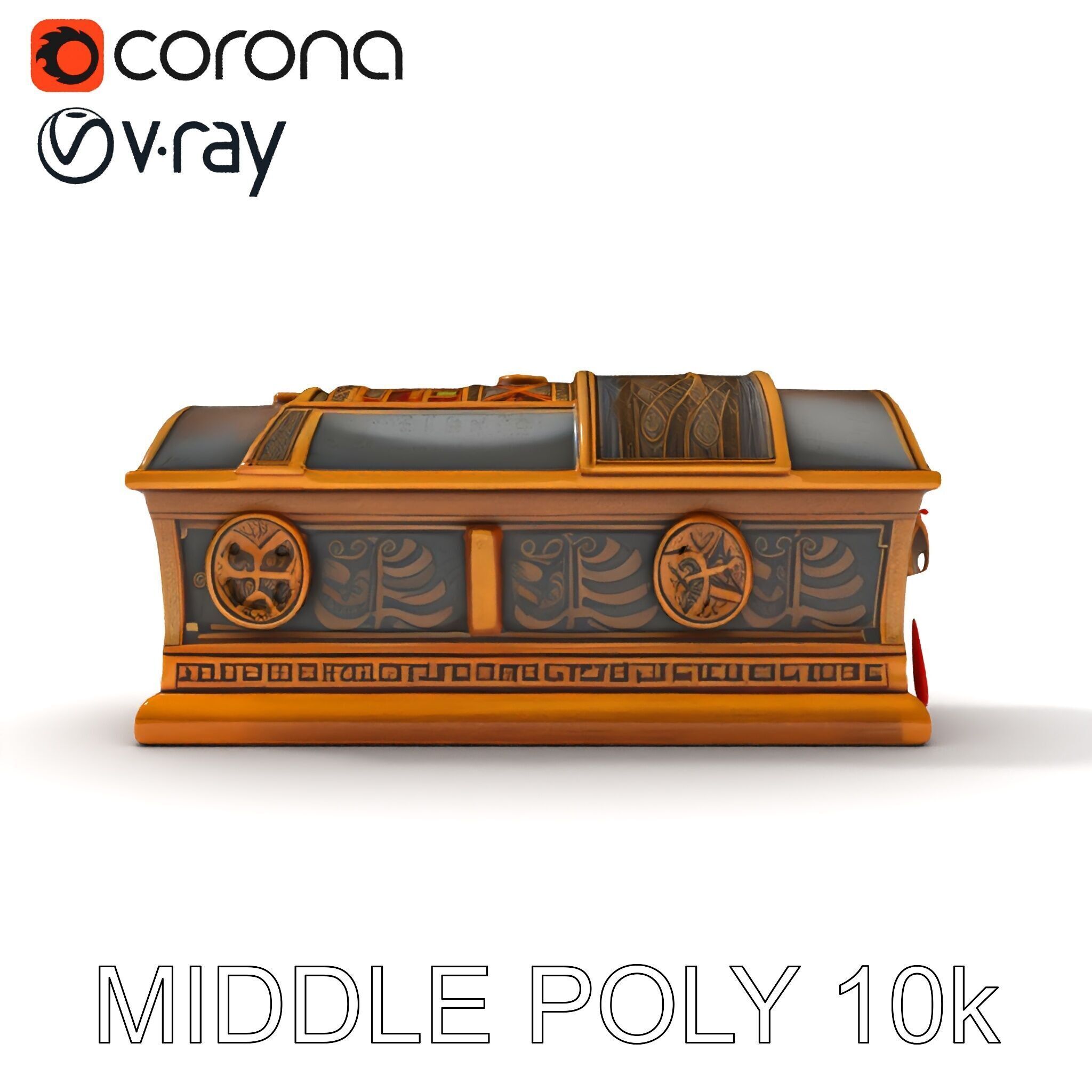 Antique Treasure Chest Model Pack Low-poly 3D model_18