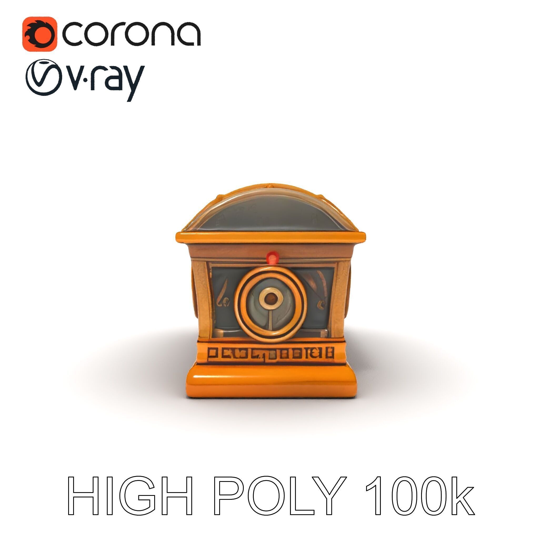 Antique Treasure Chest Model Pack Low-poly 3D model_32