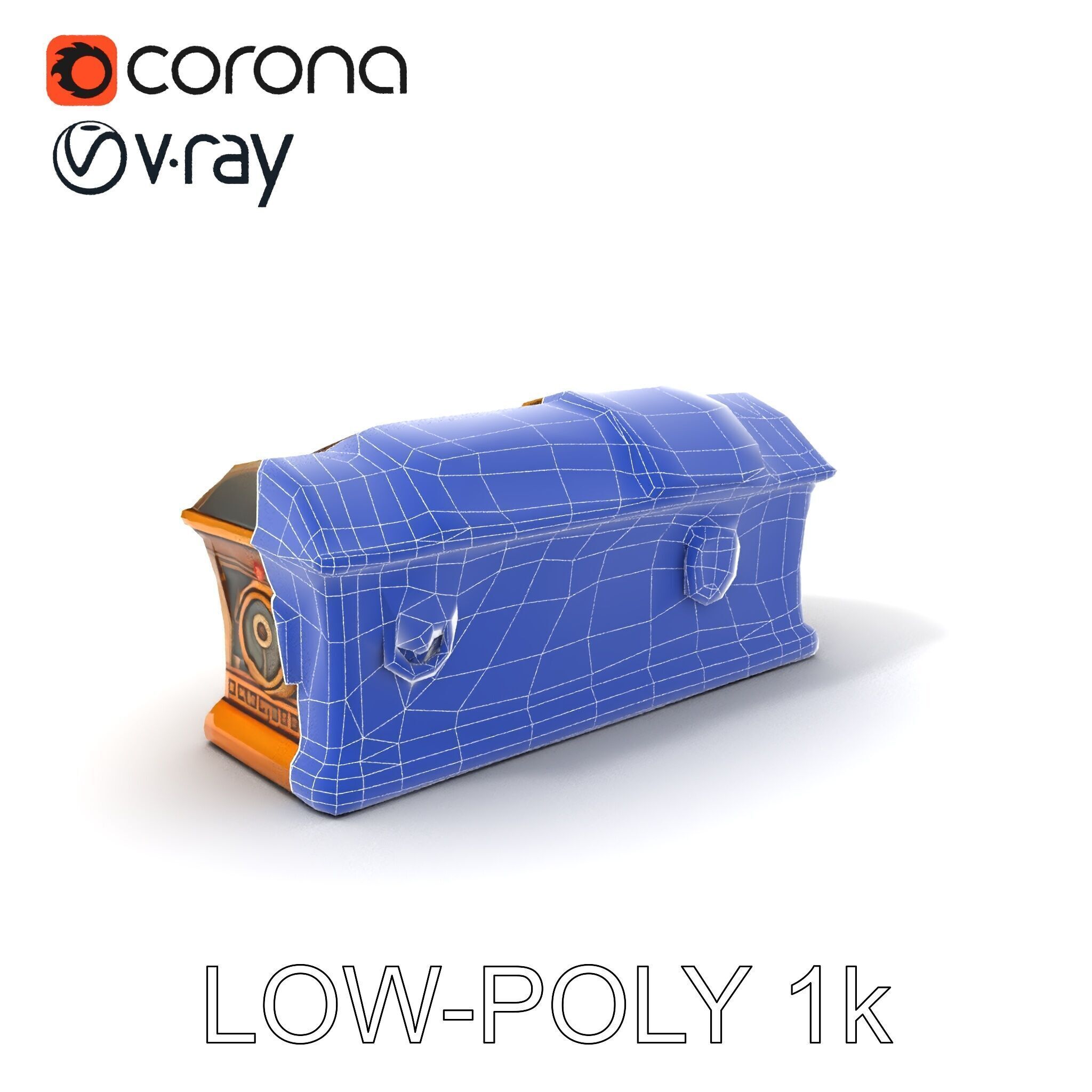 Antique Treasure Chest Model Pack Low-poly 3D model_7