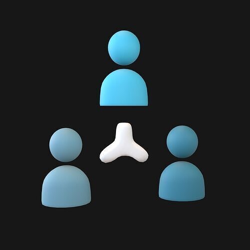 Organization Icon v3 001 Low-poly 3D model