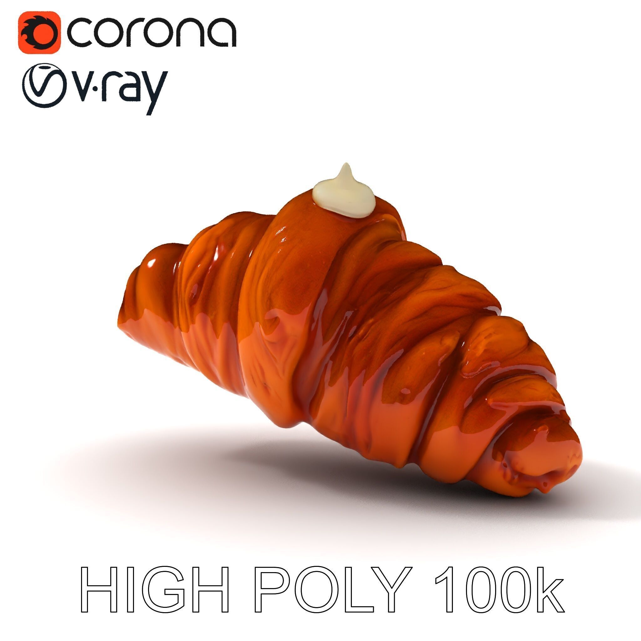 Realistic Croissant Model Pack for D Rendering Low-poly 3D model_17