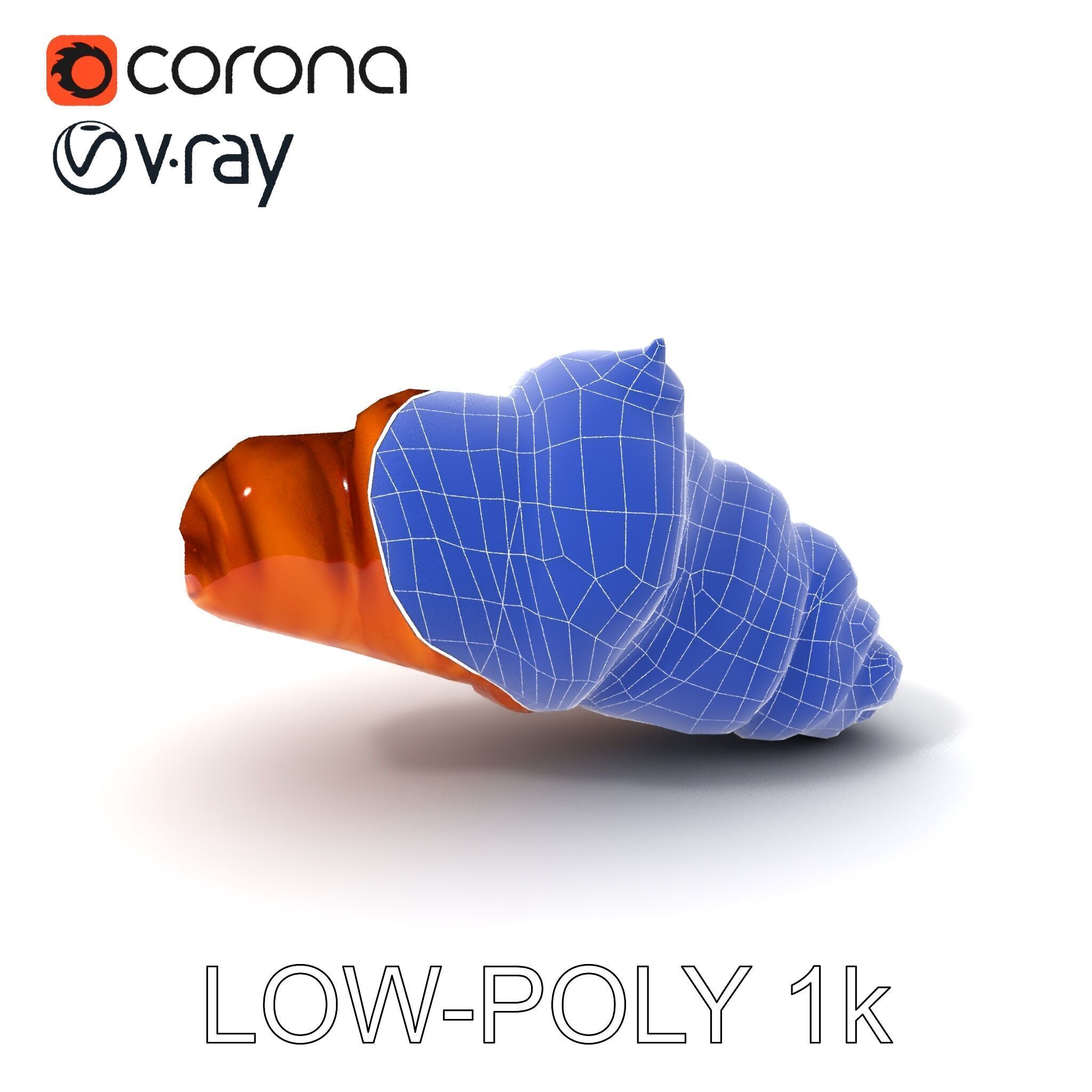 Realistic Croissant Model Pack for D Rendering Low-poly 3D model_19