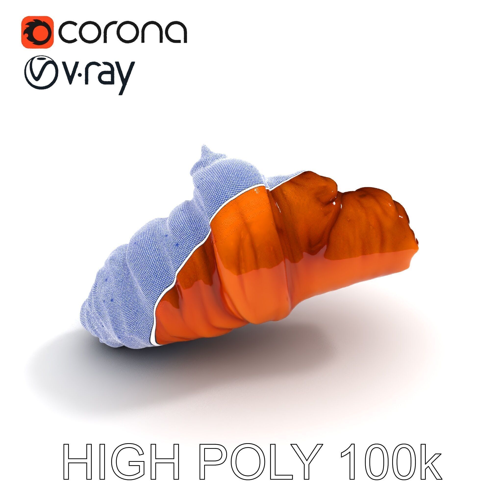 Realistic Croissant Model Pack for D Rendering Low-poly 3D model_8