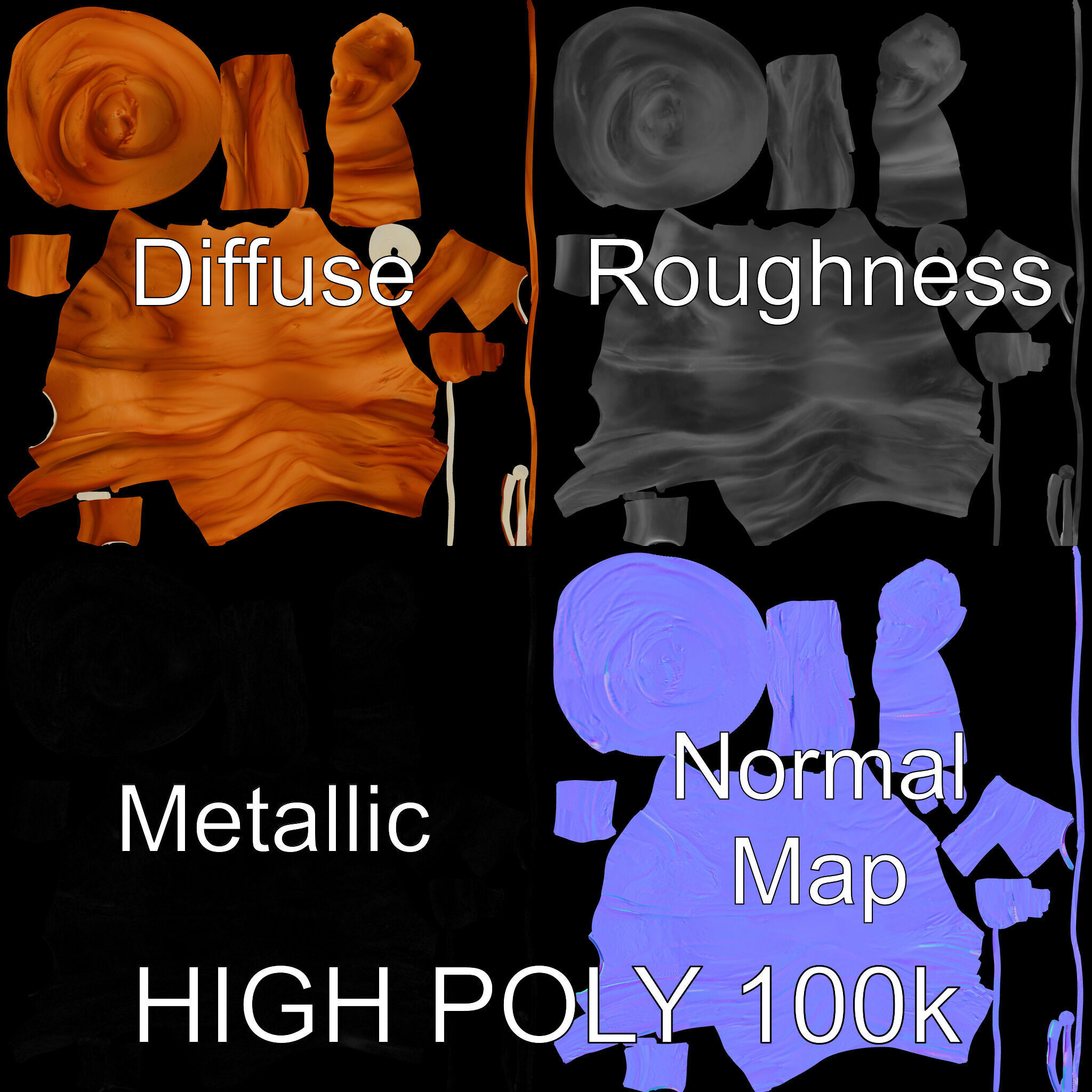 Realistic Croissant Model Pack for D Rendering Low-poly 3D model_2