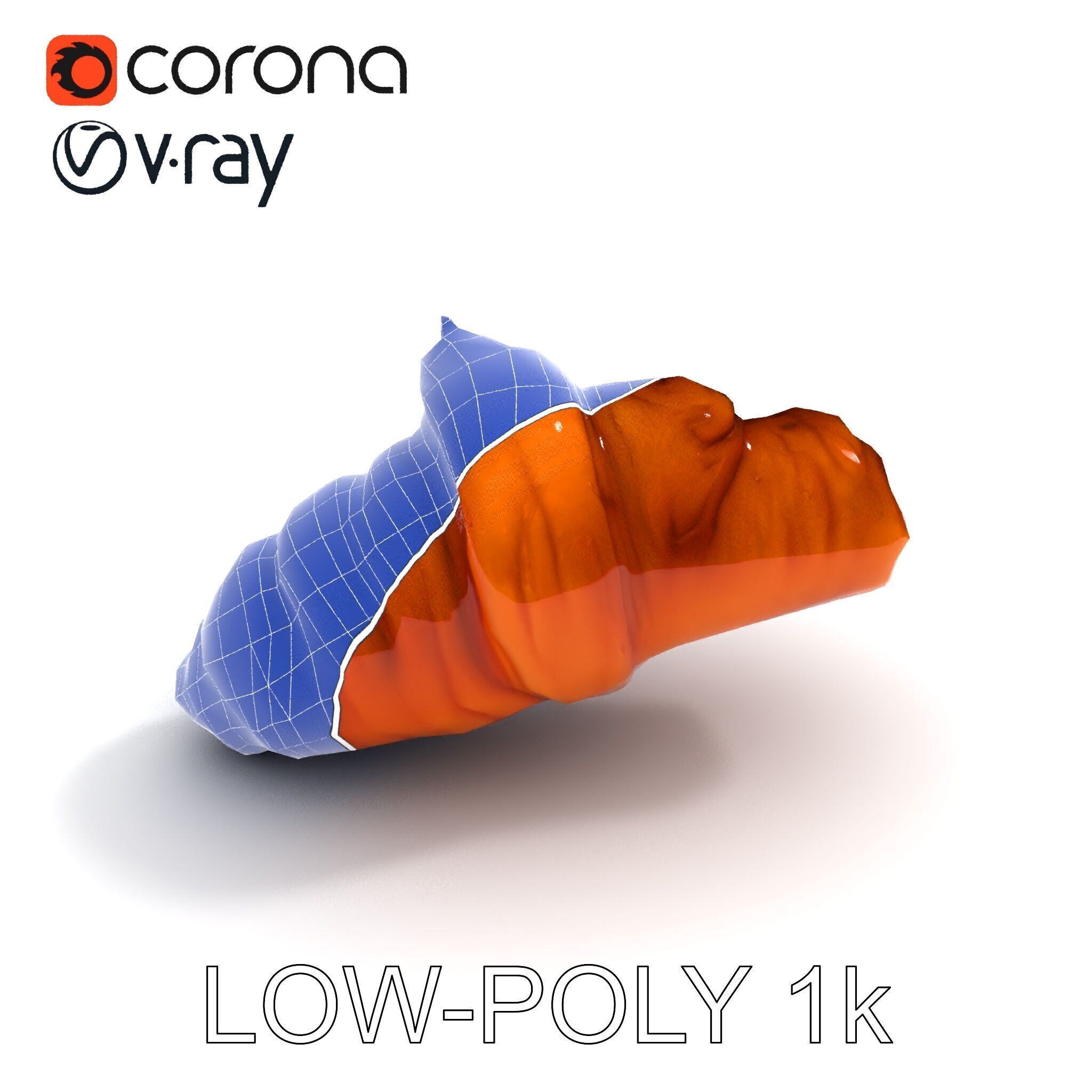 Realistic Croissant Model Pack for D Rendering Low-poly 3D model_25