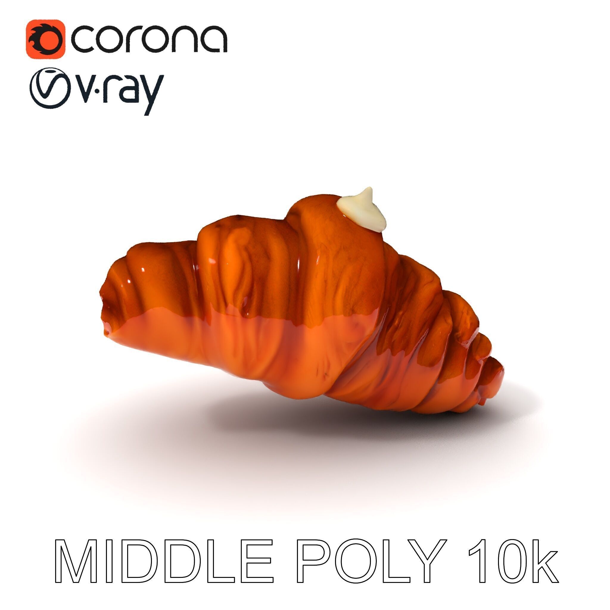 Realistic Croissant Model Pack for D Rendering Low-poly 3D model_9