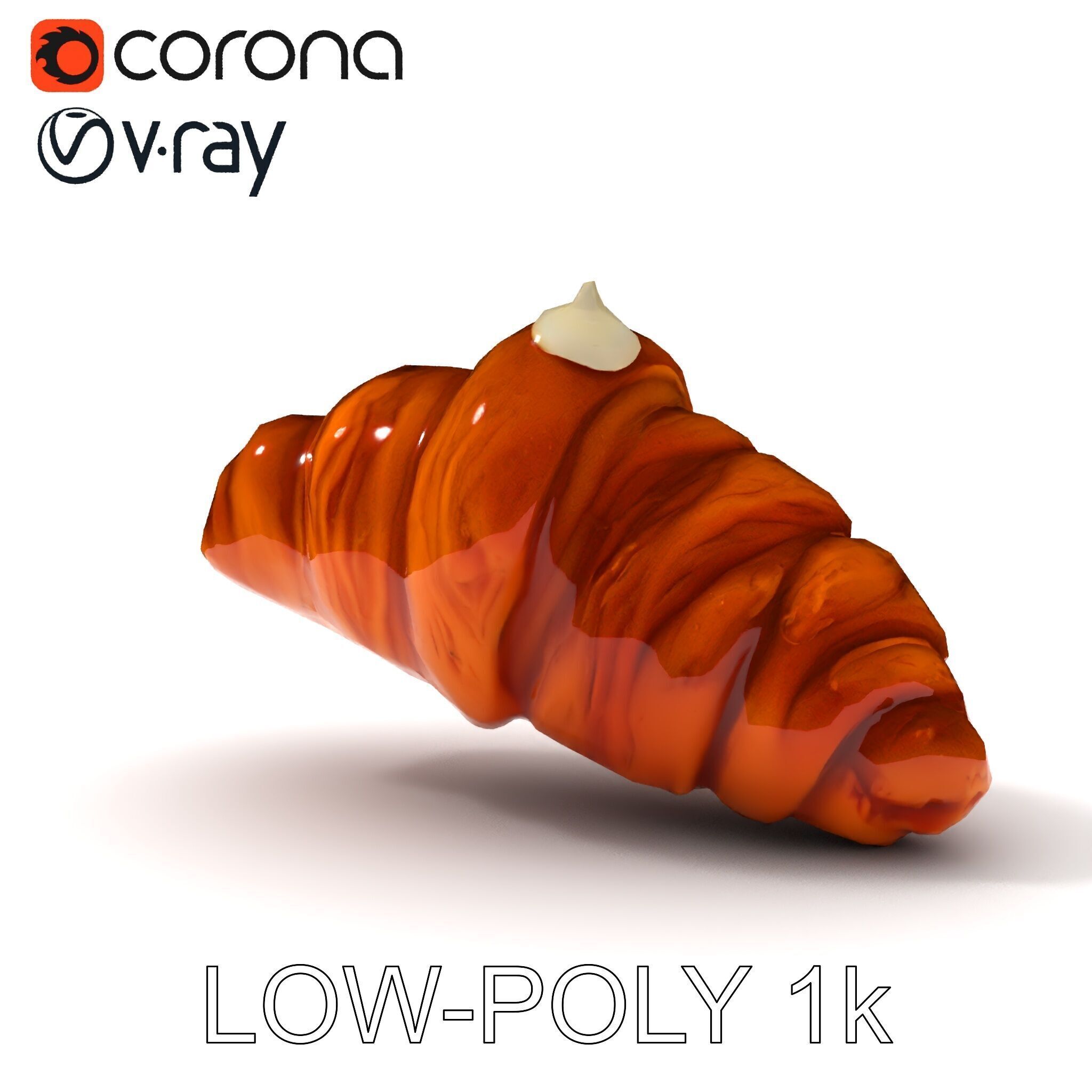 Realistic Croissant Model Pack for D Rendering Low-poly 3D model_22