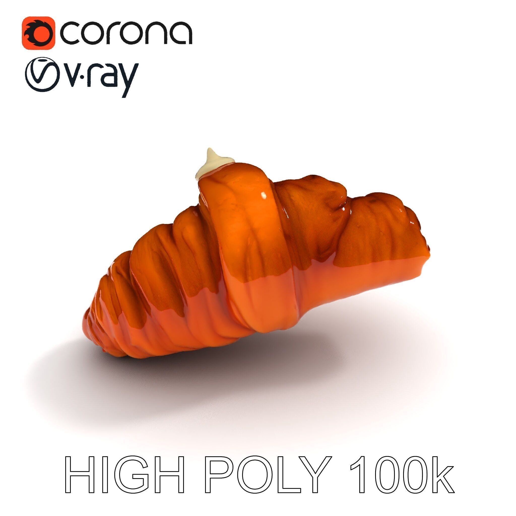 Realistic Croissant Model Pack for D Rendering Low-poly 3D model_14