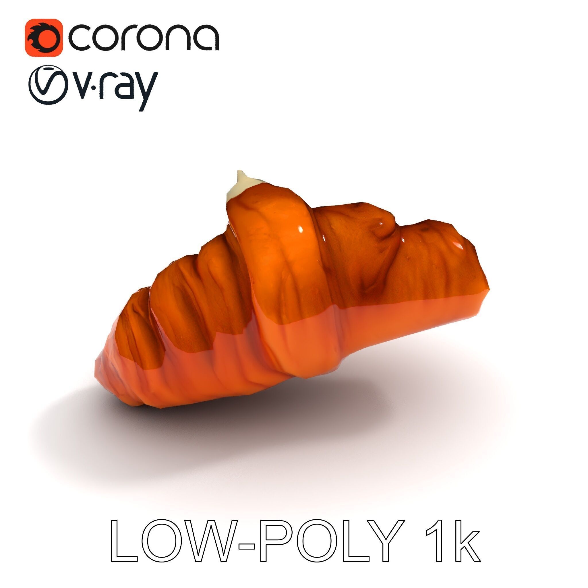Realistic Croissant Model Pack for D Rendering Low-poly 3D model_16
