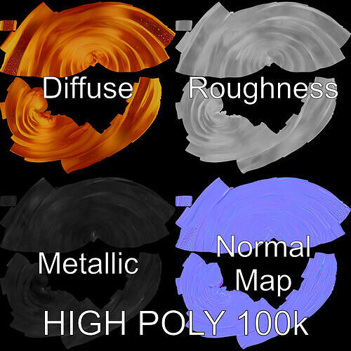 Realistic D Croissant Model Pack Low-poly 3D model 2