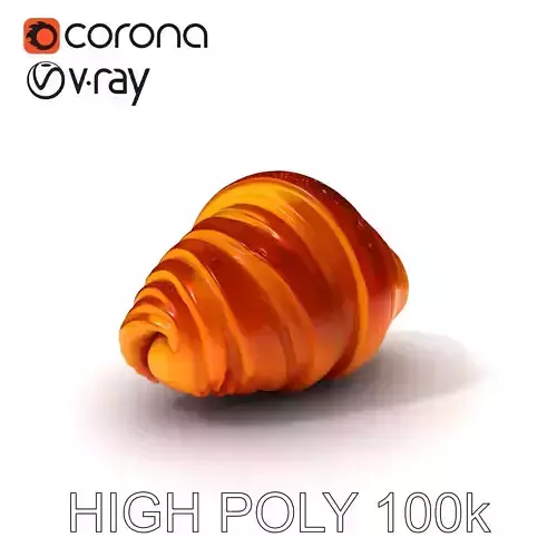 Realistic D Croissant Model Pack Low-poly 3D model